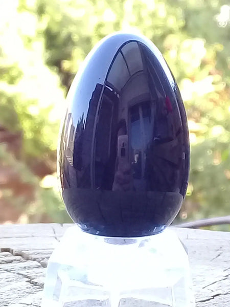 Tantra Yoni Egg in Black Obsidian from Mexico Medium model