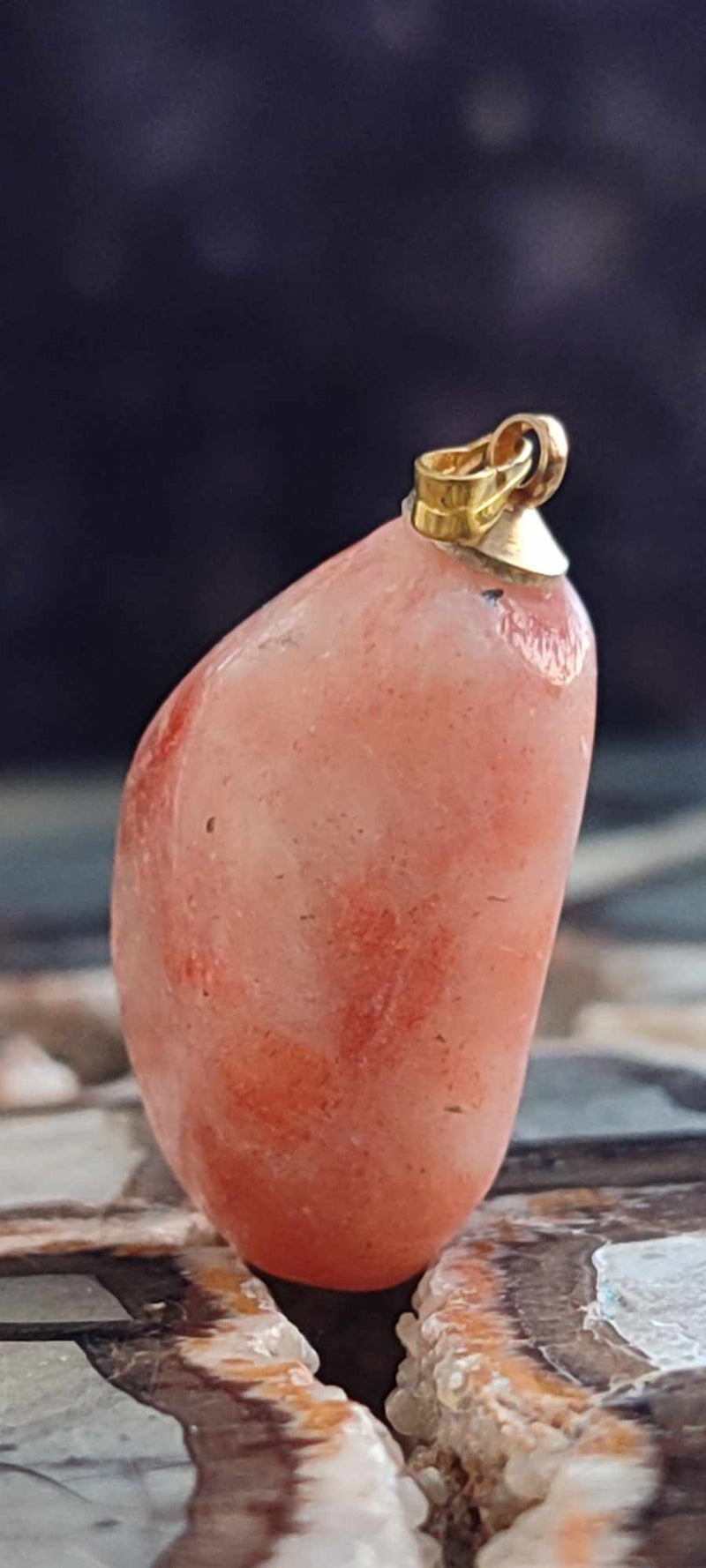 Laden Sie das Bild in Galerie -Viewer, Pierre du soleil Héliolite du Brésil pendentif Grade A++++ (fourni avec cordon) Pierre du soleil héliolite pendentif Dans la besace du p&#39;tit Poucet (Boutique Officielle)
