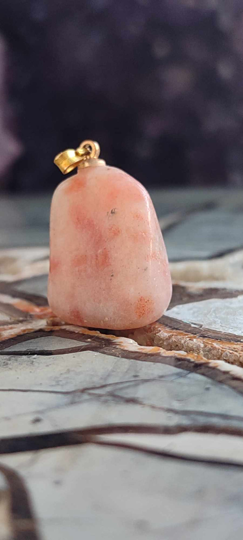 Laden Sie das Bild in Galerie -Viewer, Pierre du soleil Héliolite du Brésil pendentif Grade A++++ (fourni avec cordon) Pierre du soleil héliolite pendentif Dans la besace du p&#39;tit Poucet (Boutique Officielle)
