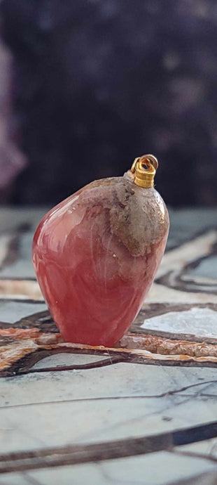 Rhodochrosite cristallisée du Pérou pendentif Grade 