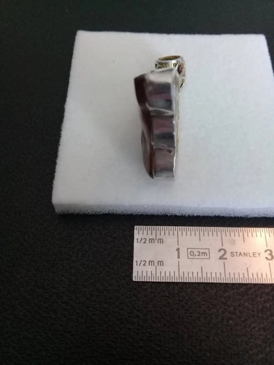 Agate de feu du Mexique (RARE) pendentif 51.45Cts Grade AAAA monté sur Argt925 (Fourni avec cordon) Agate de feu pendentif