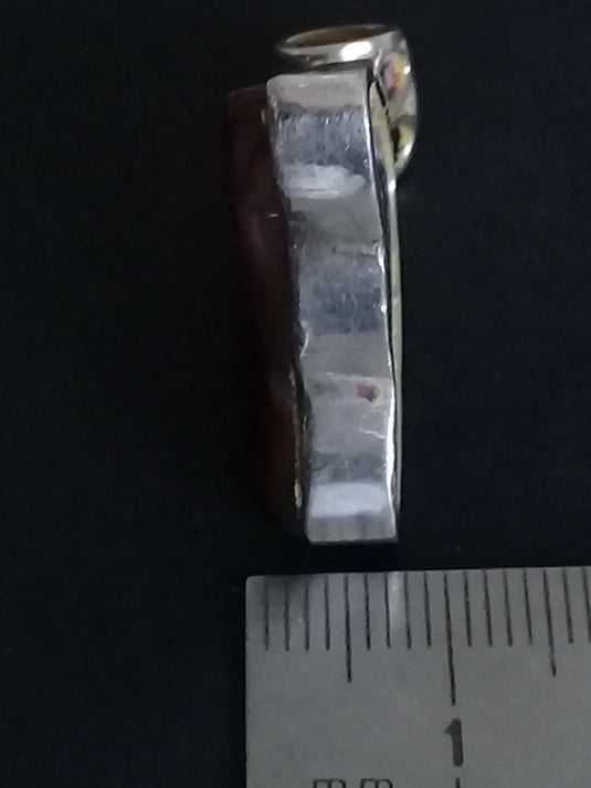 Agate de feu du Mexique (RARE) pendentif 51.45Cts Grade AAAA monté sur Argt925 (Fourni avec cordon) Agate de feu pendentif Dans la besace du p'tit Poucet   