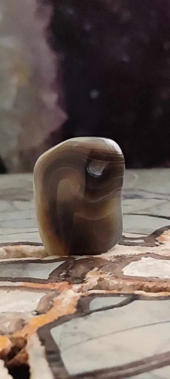 Chargez l&#39;image dans la visionneuse de la galerie, Agate du Botsawna Afrique pierre roulée Grade A++++ Agate du Botswana pierre roulée
