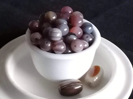 Agate du Botswana perle Grade A++++ Prix perle à l’unité Diam 8mm Agate du Botswana perle