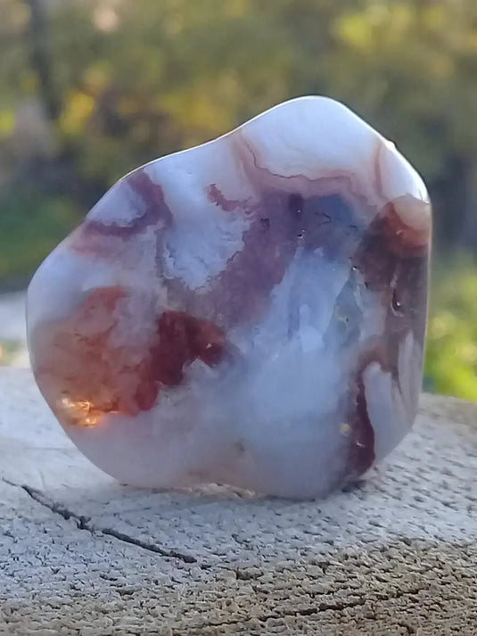 Agate flamme (RARE) pierre roulée Grade A ++++ Agate de feu pierre roulée