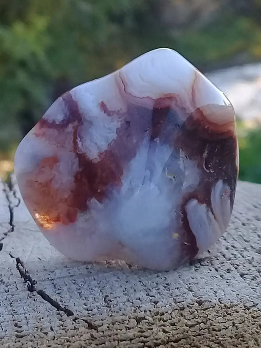 Agate flamme (RARE) pierre roulée Grade A ++++ Agate de feu pierre roulée