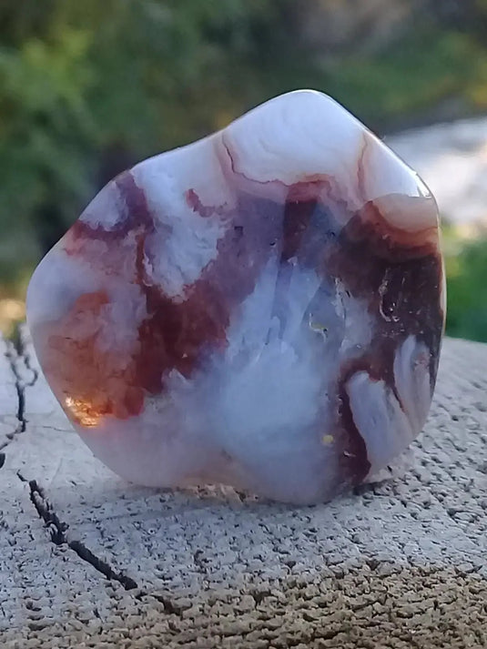 Agate flamme (RARE) pierre roulée Grade A ++++ Agate de feu pierre roulée
