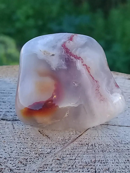 Agate flamme (RARE) pierre roulée Grade A ++++ Agate de feu pierre roulée