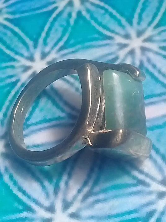 Agate mousse bague montée sur argent 925 Grade A +++ Diamètre 16 Bague Agate mousse Diam 16