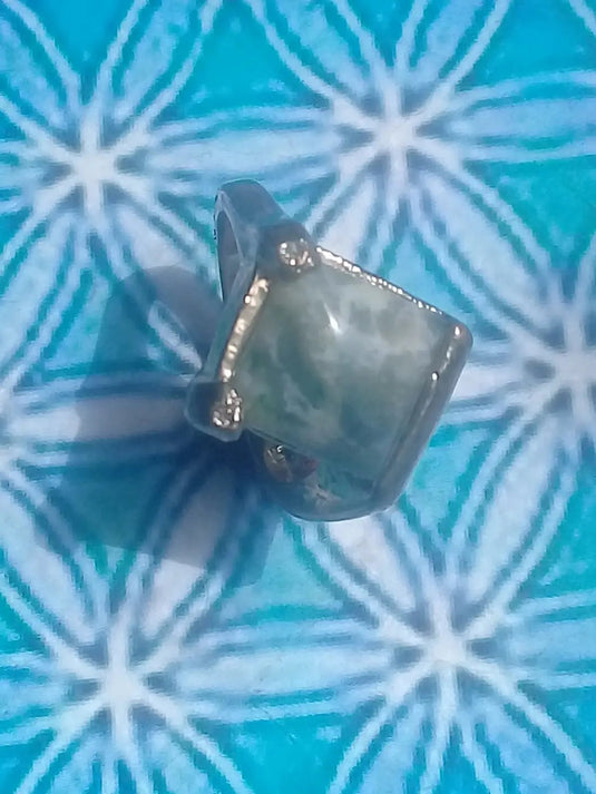 Agate mousse bague montée sur argent 925 Grade A ++++ Diamètre 16 Bague Agate mousse Diam 16