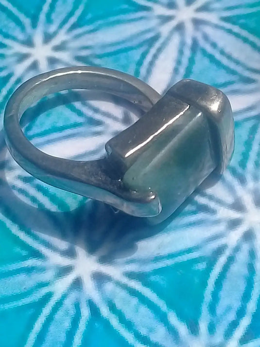 Agate mousse bague montée sur argent 925 Grade A +++ Diamètre 16 Bague Agate mousse Diam 16