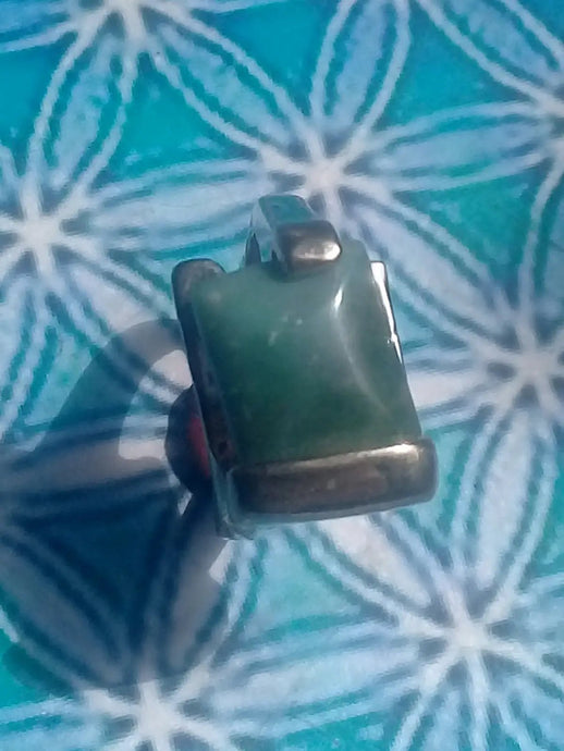 Agate mousse bague montée sur argent 925 Grade A +++ Diamètre 16 Bague Agate mousse Diam 16