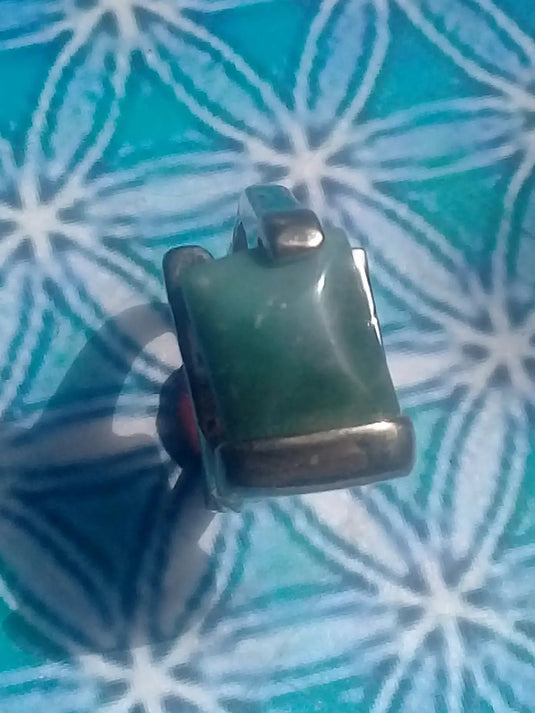 Agate mousse bague montée sur argent 925 Grade A +++ Diamètre 16 Bague Agate mousse Diam 16