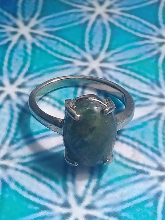 Agate Mousse bague montée sur argent 925 Grade A +++ Diamètre 17 Bague Agate mousse Diam 17