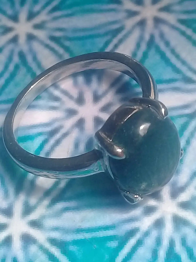 Load image into Gallery viewer, Agate mousse bague montée sur argent 925 Grade A +++ Diamètre 18 Bague Agate mousse Diam 18
