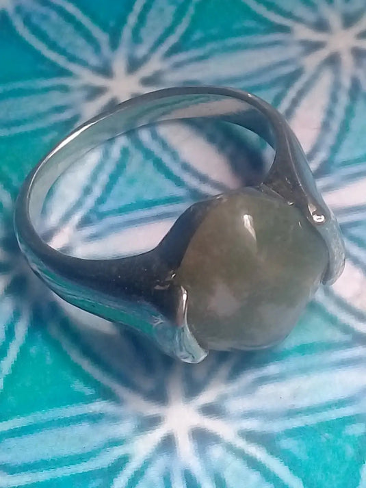 Agate mousse bague montée sur argent 925 Grade A +++ Diamètre 2cm Bague Agate mousse Diam 2cm