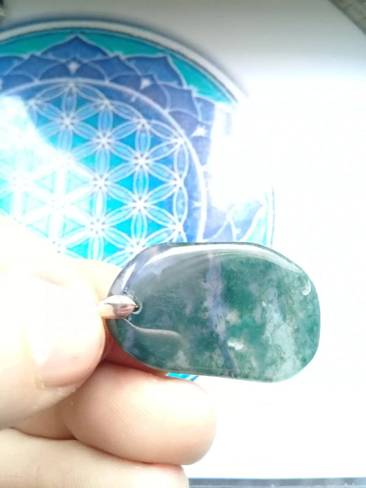 Agate mousse pendentif Grade A ++++ Agate mousse pendentif