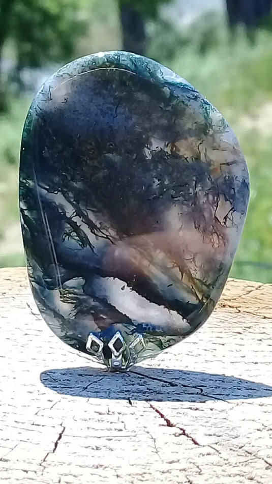 Agate mousse pendentif Grade A ++++ Agate mousse pendentif