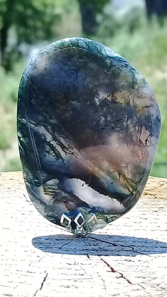 Agate mousse pendentif Grade A ++++ Agate mousse pendentif