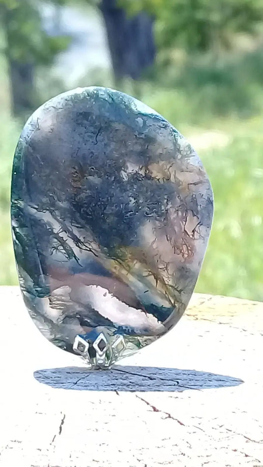 Agate mousse pendentif Grade A ++++ Agate mousse pendentif