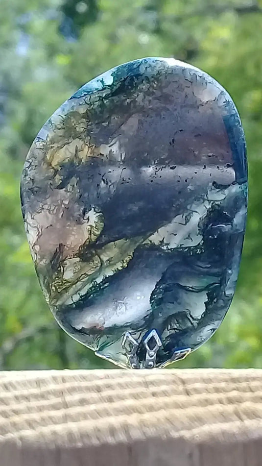 Agate mousse pendentif Grade A ++++ Agate mousse pendentif