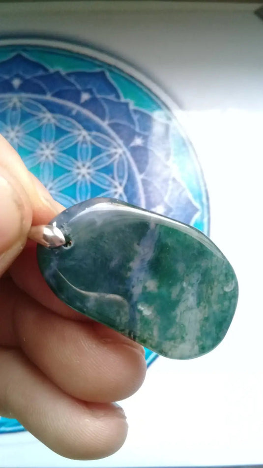 Agate mousse pendentif Grade A ++++ Agate mousse pendentif