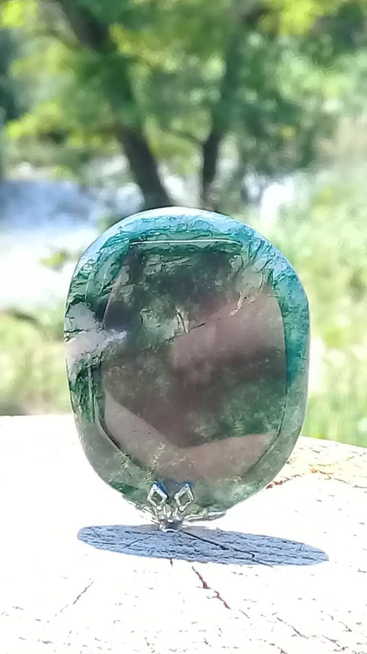 Agate mousse pendentif Grade A ++++ Agate mousse pendentif