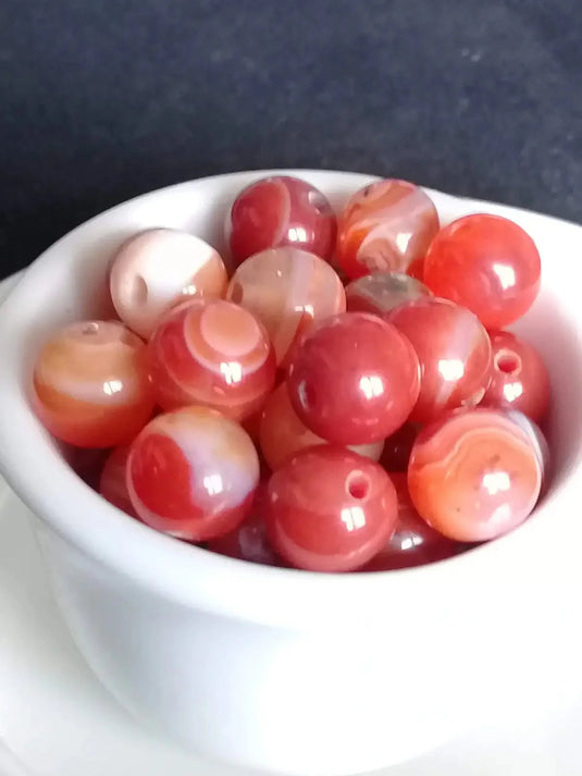 Agate rubanée Grade A++++ Prix perle à l’unité Diam 8mm Agate rubanée perle