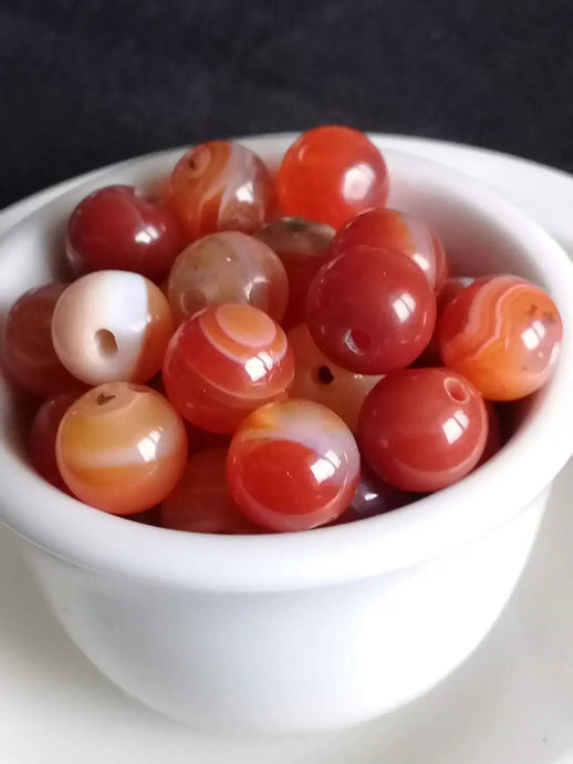 Agate rubanée Grade A++++ Prix perle à l’unité Diam 8mm Agate rubanée perle