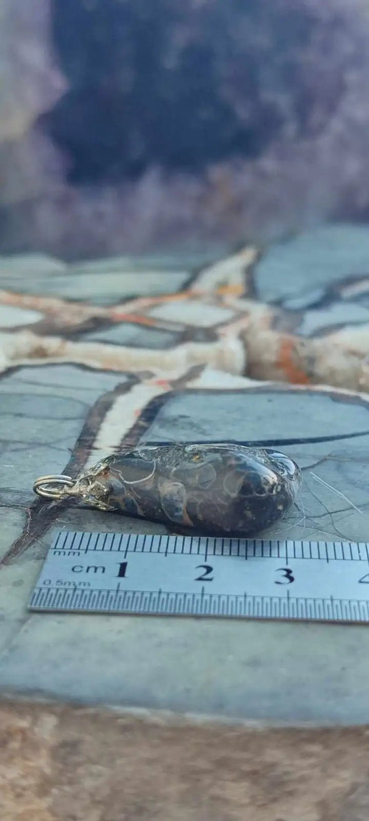Agate Turitelle d’Uruguay pendentif Grade A++++ Agate Turitelles fossile pendentif