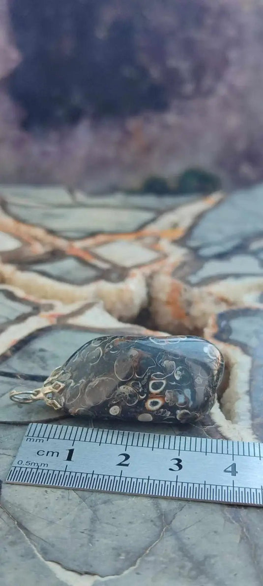 Agate Turitelle d’Uruguay pendentif Grade A++++ Agate Turitelles fossile pendentif