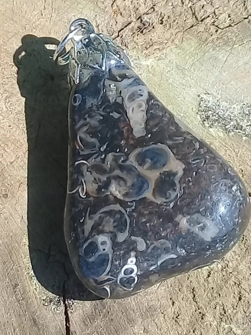 Chargez l&#39;image dans la visionneuse de la galerie, Agate Turitelle d’Uruguay pendentif Grade A++++ Agate Turitelles fossile pendentif
