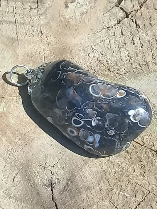 Agate Turitelle d’Uruguay pendentif Grade A++++ Agate Turitelles fossile pendentif
