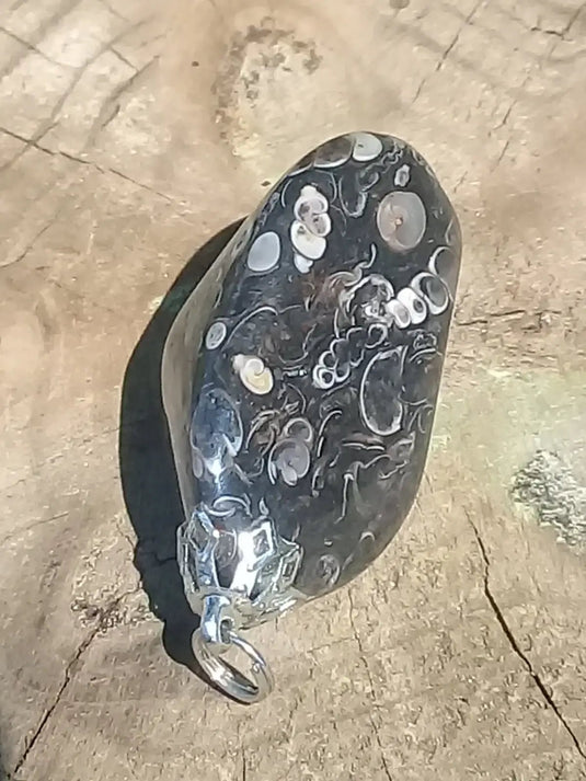 Agate Turitelle d’Uruguay pendentif Grade A++++ Agate Turitelles fossile pendentif