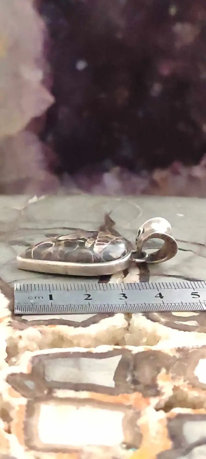 Chargez l&#39;image dans la visionneuse de la galerie, Agate Turitelle d’Uruguay pendentif monté sur argent 925 Grade A++++ Agate Turitelles fossile pendentif
