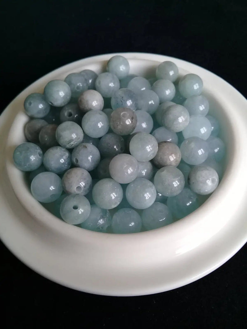 Load image into Gallery viewer, Aigue-Marine du Brésil perle Grade A++++ Prix perle à l’unité Diamètre 8mm Aigue-Marine perles 8mm
