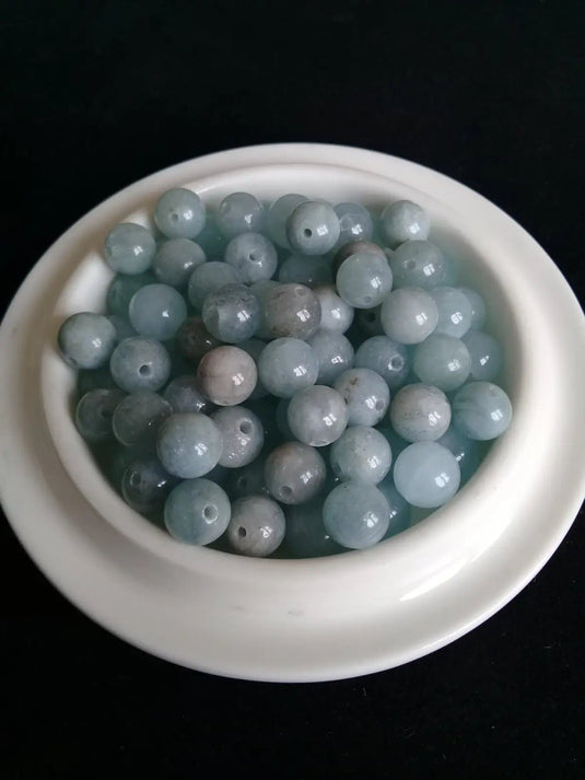 Aigue-Marine du Brésil perle Grade A++++ Prix perle à l’unité Diamètre 8mm Aigue-Marine perles 8mm