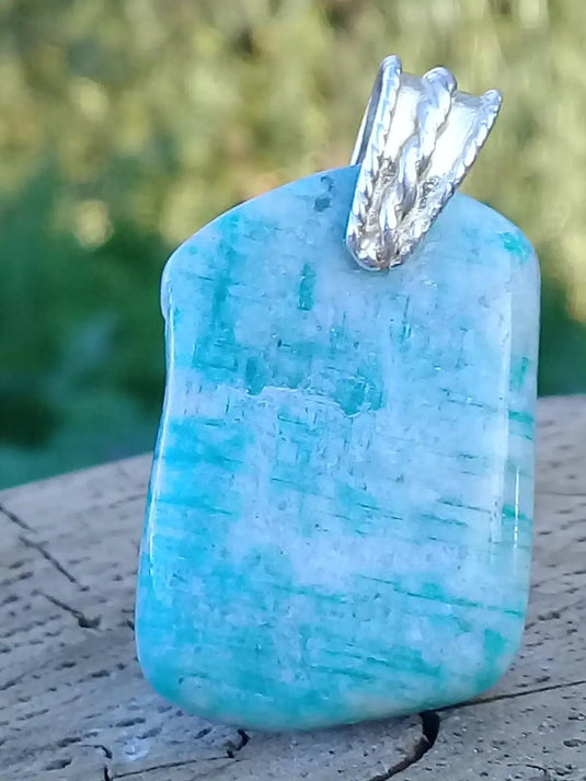 Amazonite du Brésil pendentif Grade A++++ Fourni avec son cordon Amazonite du Brésil pendentif