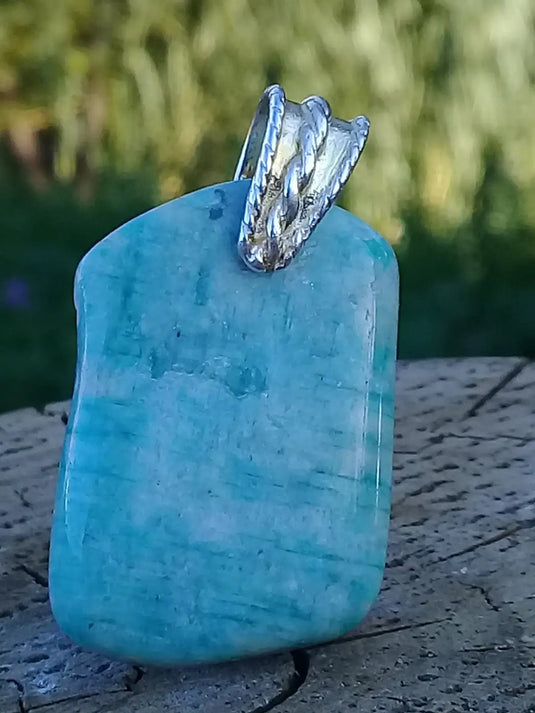 Amazonite du Brésil pendentif Grade A++++ Fourni avec son cordon Amazonite du Brésil pendentif