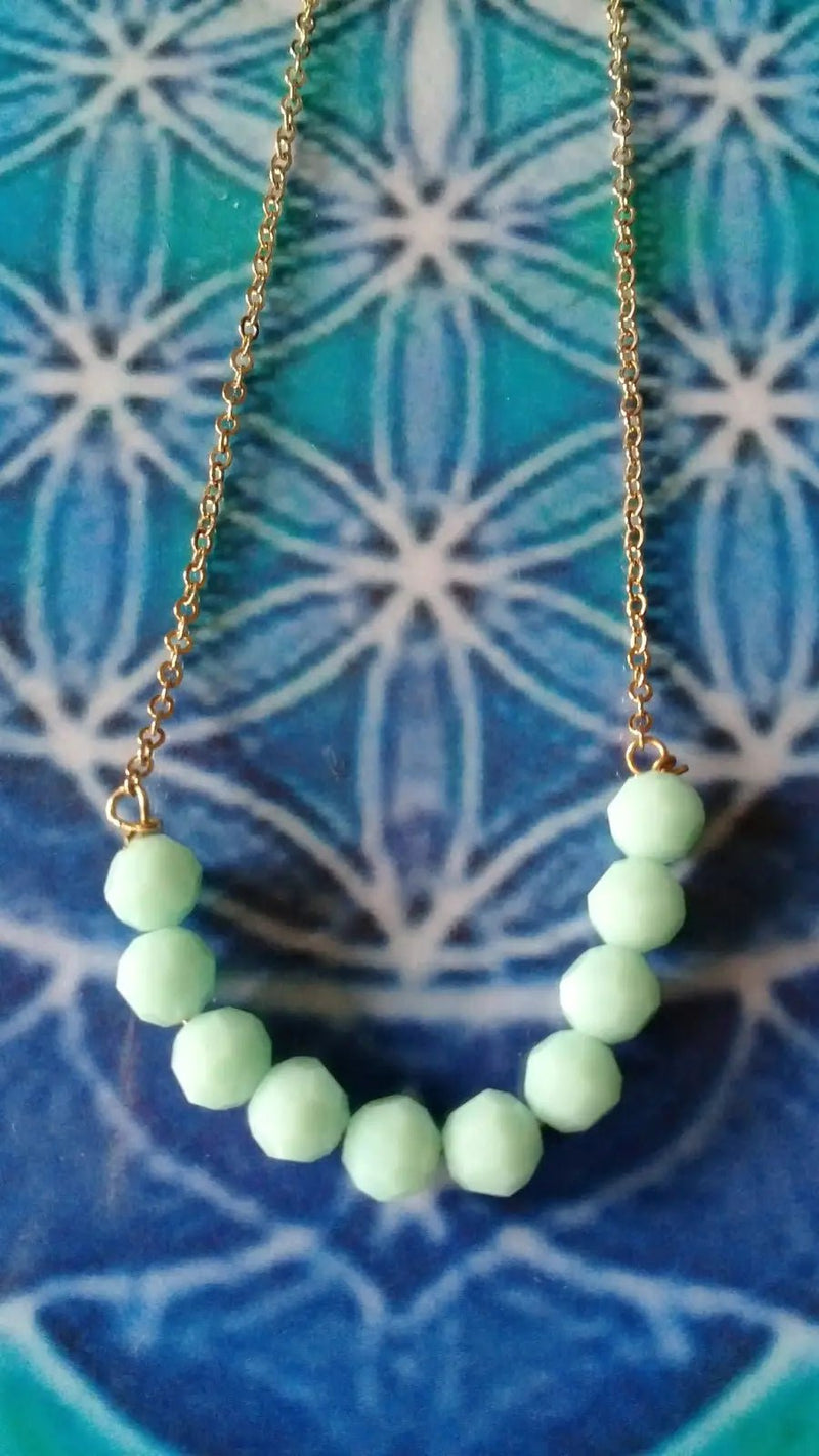 Load image into Gallery viewer, Amazonite parure bracelet et collier facettés sur chaîne en Or Grade A ++++ Amazonite parure
