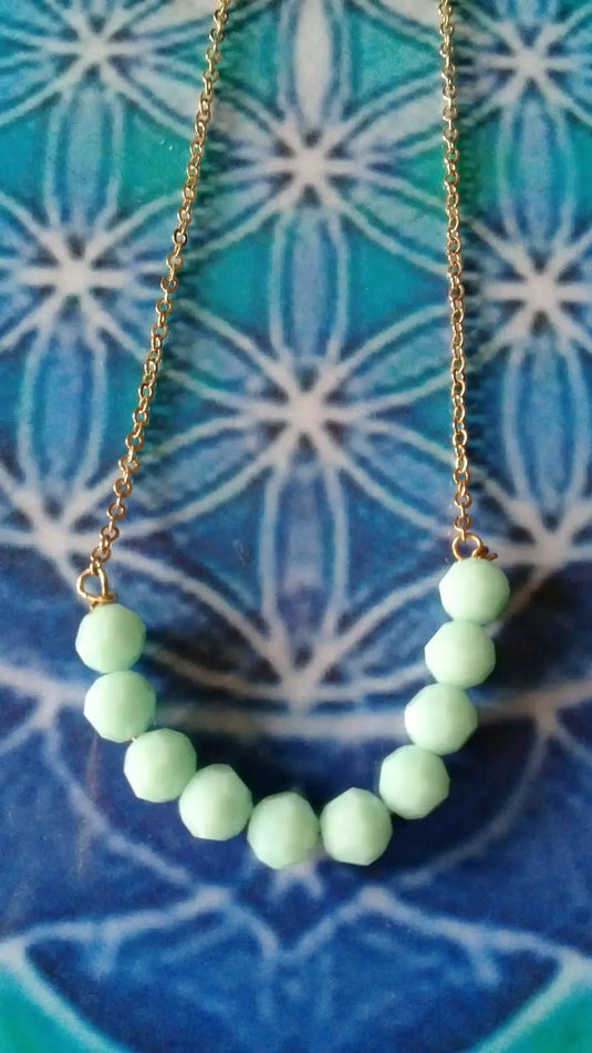 Amazonite parure bracelet et collier facettés sur chaîne en Or Grade A ++++ Amazonite parure