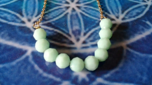 Amazonite parure bracelet et collier facettés sur chaîne en Or Grade A ++++ Amazonite parure