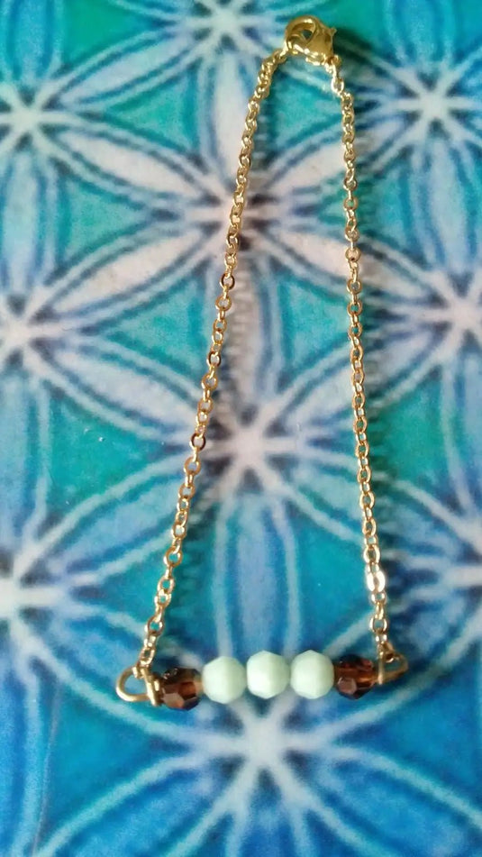 Amazonite parure bracelet et collier facettés sur chaîne en Or Grade A ++++ Amazonite parure