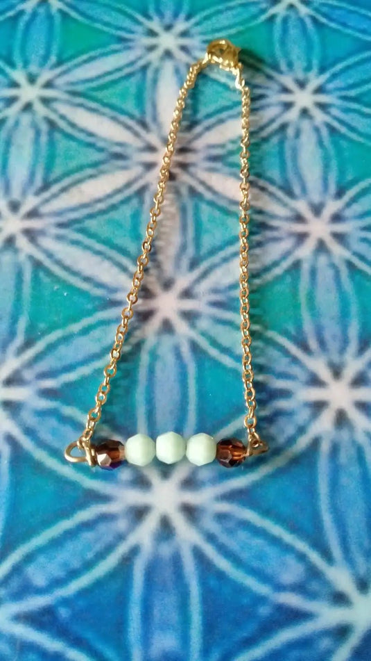 Amazonite parure bracelet et collier facettés sur chaîne en Or Grade A ++++ Amazonite parure