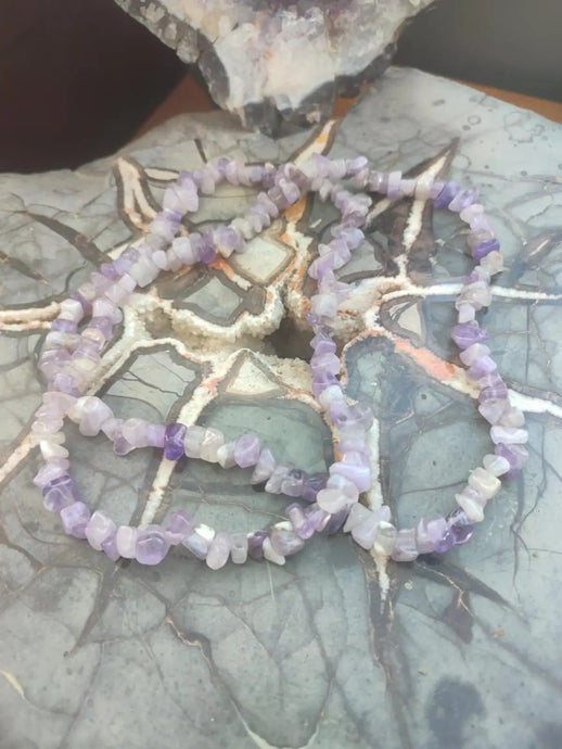 Améthyste du Brésil - Collier (Grande Taille) en chips naturelle - Grade AA - Améthyste du Brésil collier chips