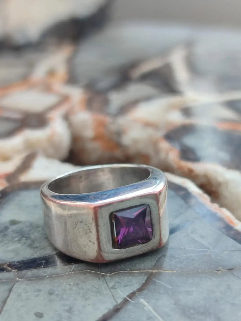 Load image into Gallery viewer, Améthyste d’Uruguay - Bague Ø 1.8cm (corps de bague cuivre argenté) - Grade Prémium Améthyste d’Uruguay bague
