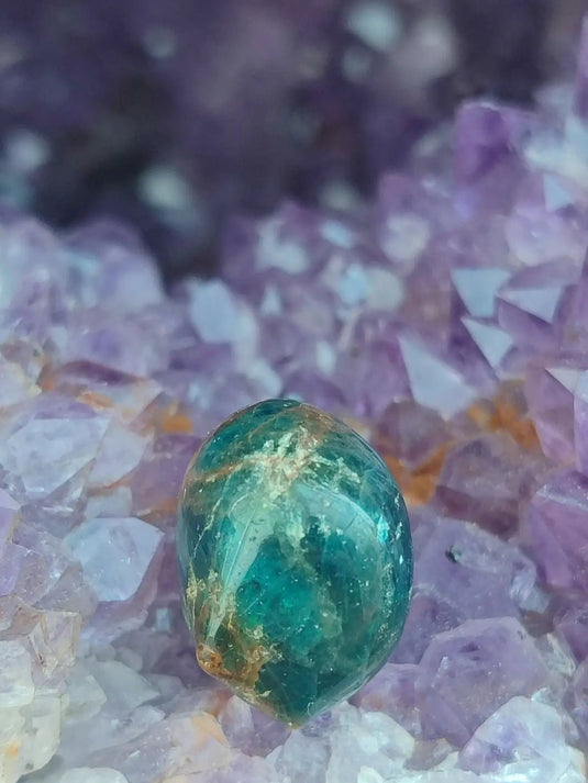 Apatite bleue du Brésil - Pierre roulée (Taille Petite à Moyenne) - Grade Prémium Apatite bleue pierre roulée