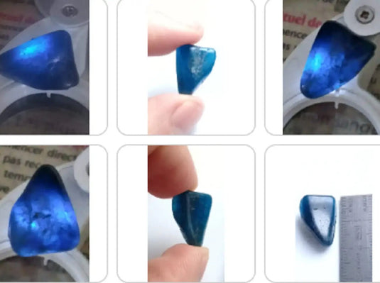 Apatite bleue du Brésil - Pierre roulée (Taille Petite à Moyenne) - Grade Prémium apatite bleue pierre roulée
