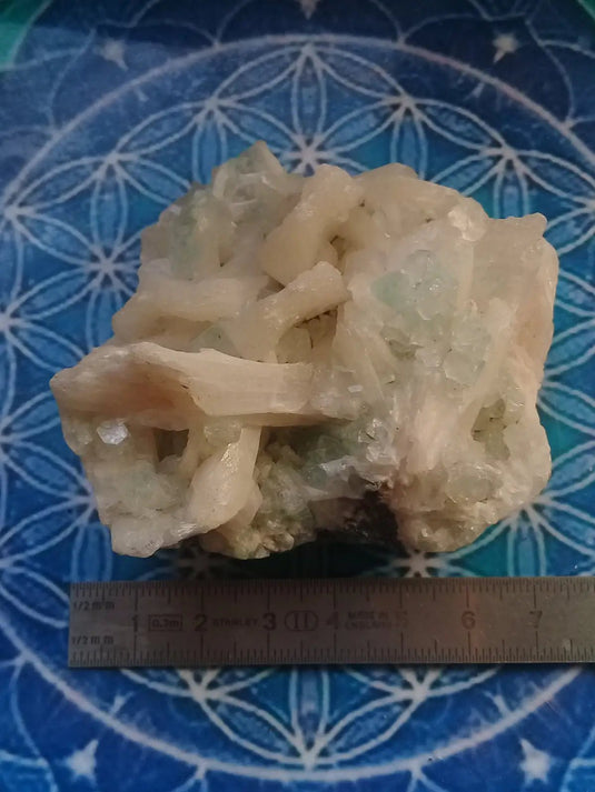 Apophyllite verte et blanche sur Stilbite Grade A ++++ pièce de Collection Apophyllite verte et blanche sur Stilbite