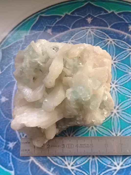 Apophyllite verte et blanche sur Stilbite Grade A ++++ pièce de Collection Apophyllite verte et blanche sur Stilbite